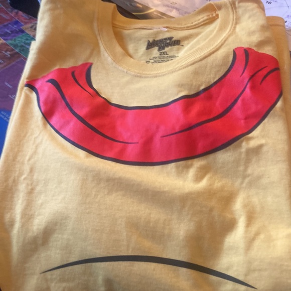 Men’s Mighty Mouse 2XL T-Shirt Costume New Unworn ❤️💛 🐭 100% Cotton - Picture 6 of 7